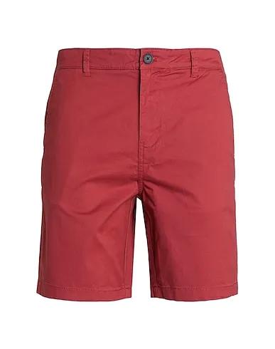 Brick red Cotton twill Shorts & Bermuda