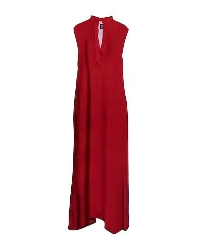 Brick red Crêpe Long dress