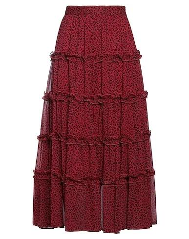 Brick red Crêpe Maxi Skirts