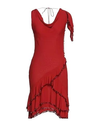 Brick red Crêpe Midi dress