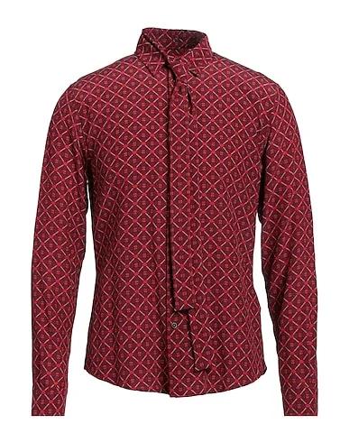 Brick red Crêpe Patterned shirt