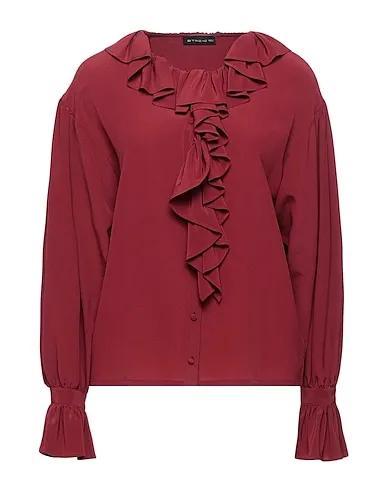Brick red Crêpe Silk shirts & blouses