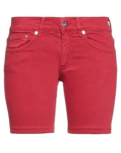 Brick red Denim Denim shorts
