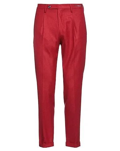 Brick red Flannel Casual pants