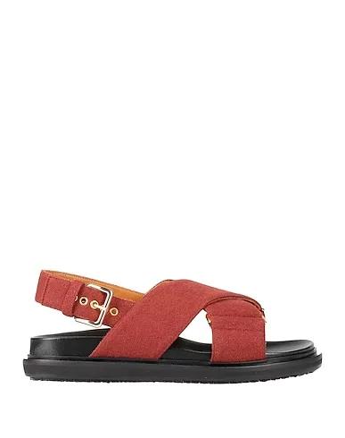 Brick red Flannel Sandals