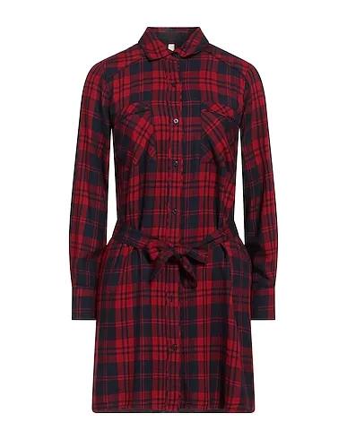 Brick red Flannel Short dress