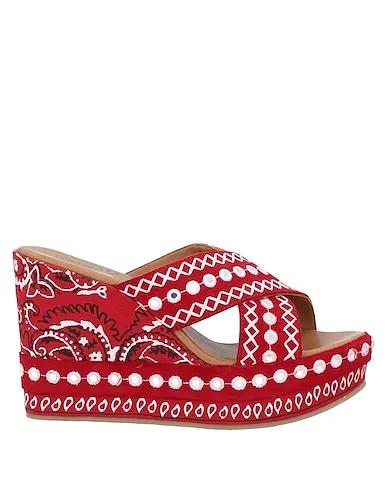 Brick red Gabardine Sandals