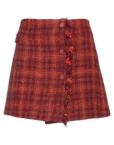Brick red Jacquard Mini skirt