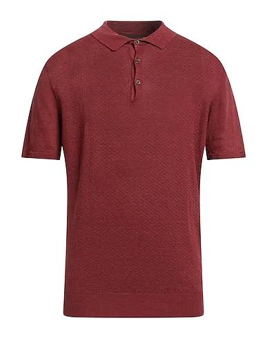 Brick red Knitted Polo shirt