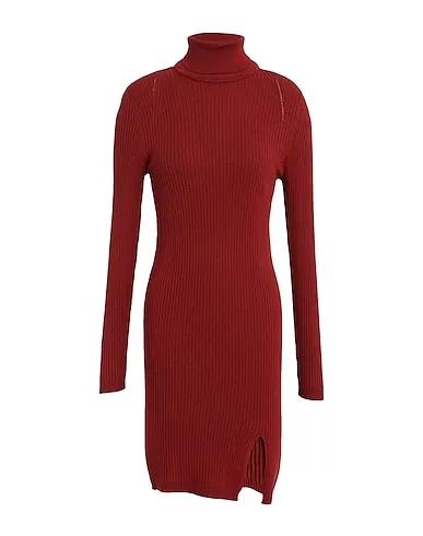 Brick red Knitted Sheath dress