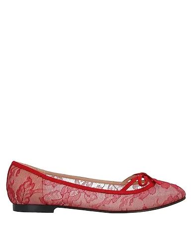 Brick red Lace Ballet flats