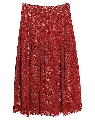 Brick red Lace Maxi Skirts