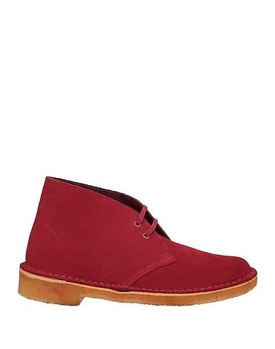 Brick red Leather Ankle boot