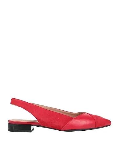 Brick red Leather Ballet flats