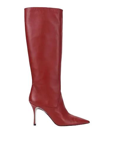 Brick red Leather Boots FURLA CODE KNEE BOOT T. 90
