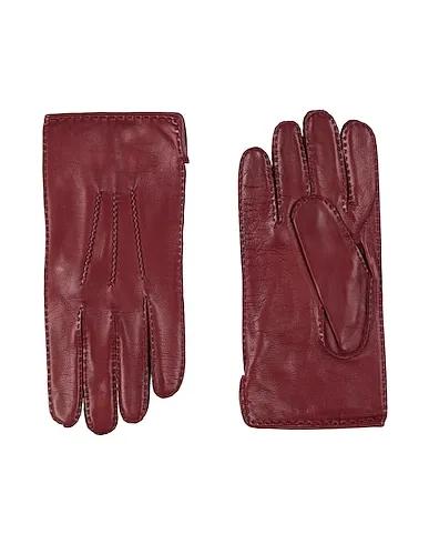 Brick red Leather Gloves