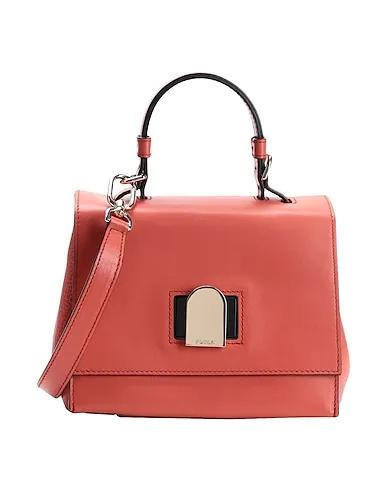 Brick red Leather Handbag FURLA EMMA MINI TOP HANDLE