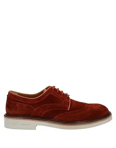 Brick red Leather Laced shoes