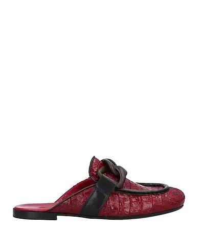 Brick red Leather Mules and clogs