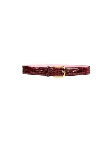 Brick red Leather Regular belt