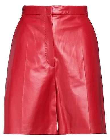 Brick red Leather Shorts & Bermuda