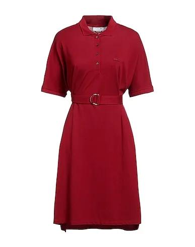 Brick red Piqué Short dress