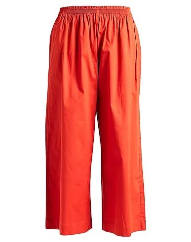 Brick red Plain weave Cropped pants & culottes
