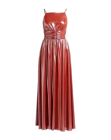 Brick red Plain weave Elegant dress