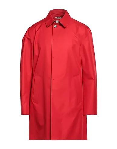 Brick red Plain weave Full-length jacket