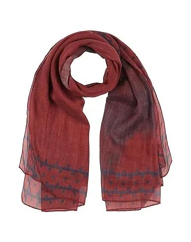 Brick red Plain weave Scarves and foulards