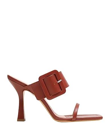 Brick red Sandals LEATHER SQUARE TOE MULE
