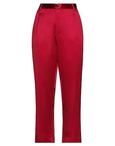 Brick red Satin Casual pants