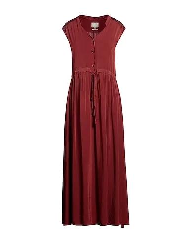 Brick red Satin Long dress