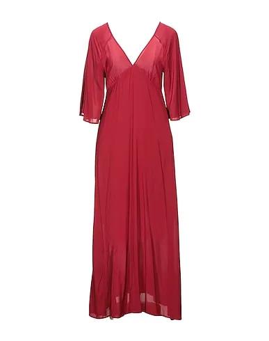 Brick red Satin Long dress