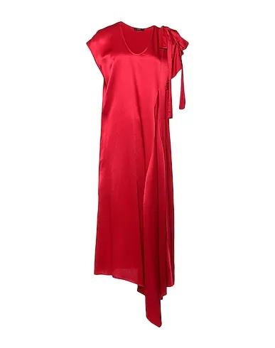 Brick red Satin Midi dress