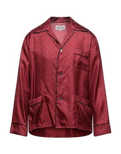 Brick red Satin Patterned shirt