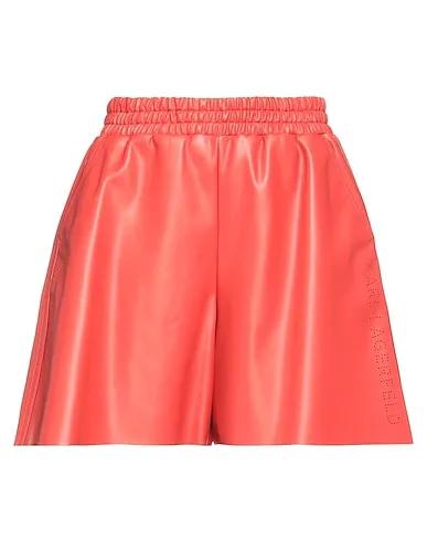 Brick red Shorts & Bermuda PERFORATED FAUX LEATHER SHORTS
