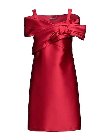 Brick red Taffeta Elegant dress