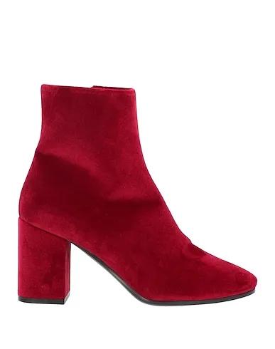 Brick red Velvet Ankle boot