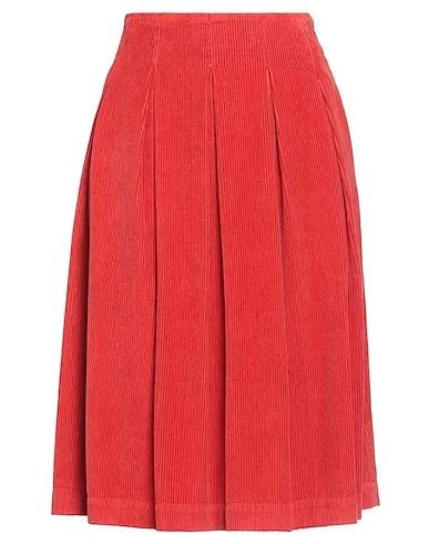 Brick red Velvet Midi skirt