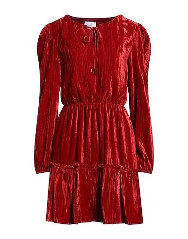 Brick red Velvet Short dress