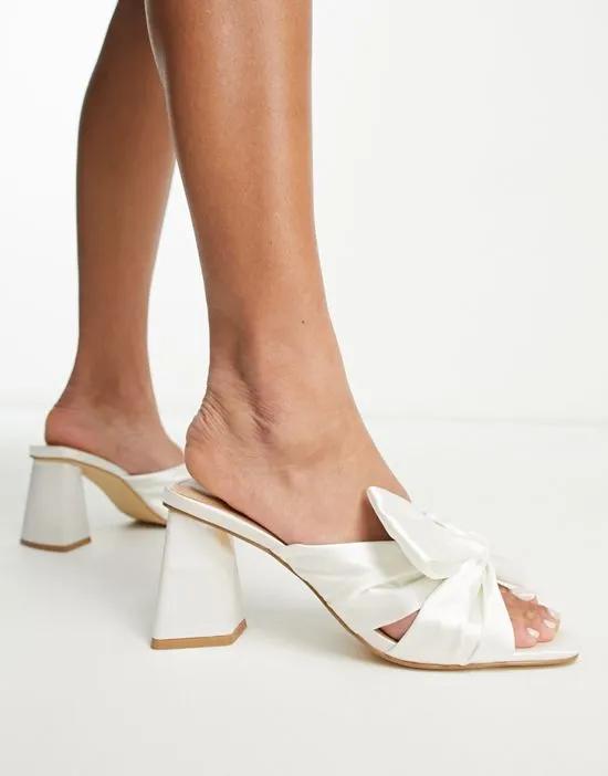 Bridal exclusive bow front mules in ivory