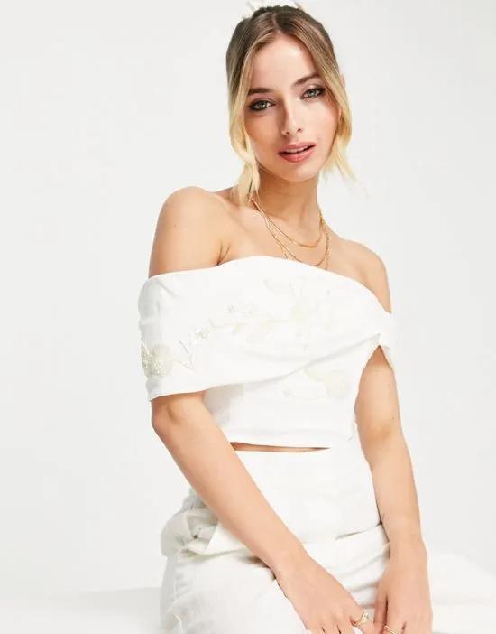 Bridal top in ivory - part of a set