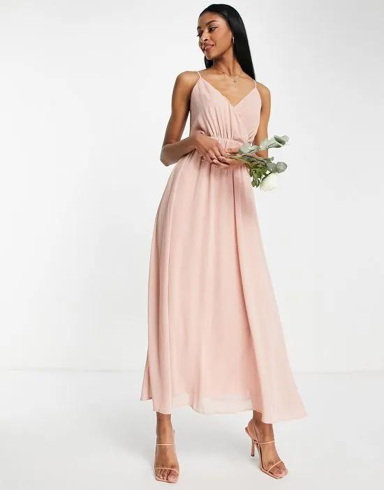 bridesmaid maxi dress in light pink