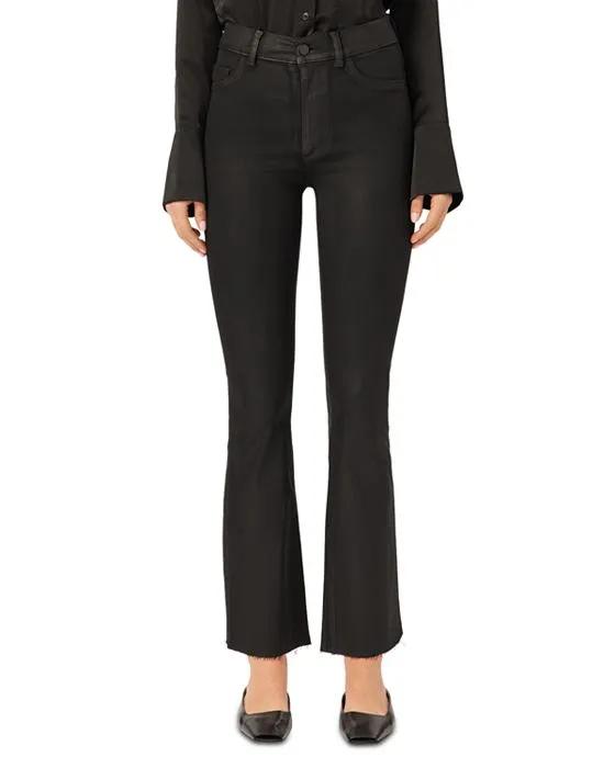 Bridget High Rise Ankle Bootcut Jeans in Black Coated	
