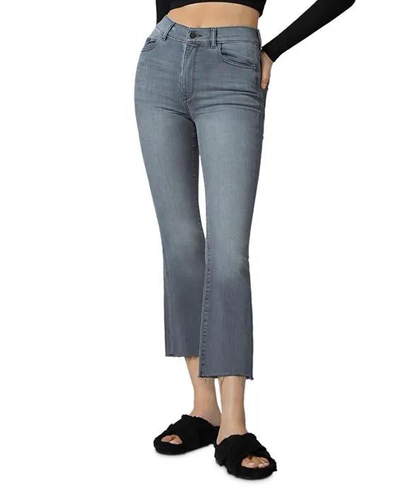 Bridget High Rise Cropped Bootcut Jeans in Overcast Raw