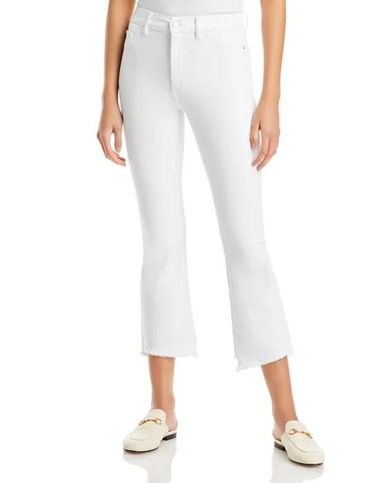Bridget High Rise Instasculpt Cropped Bootcut Jeans in Milk Frayed