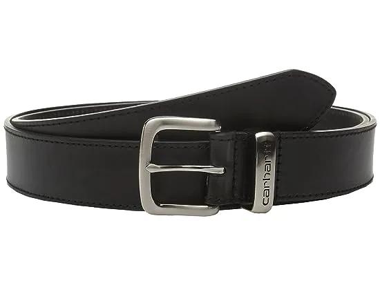 Bridle Leather Debossed Metal Keeper Belt