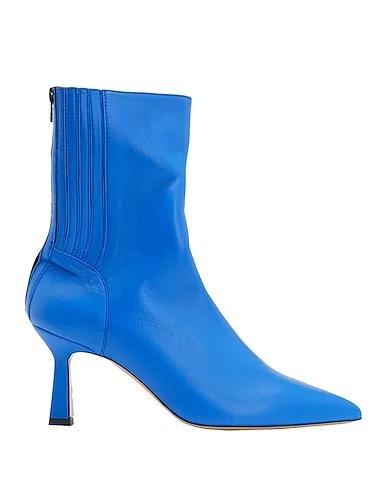 Bright blue Ankle boot GLOVE LEATHER HEELED POINTED ANKLE BOOTS

