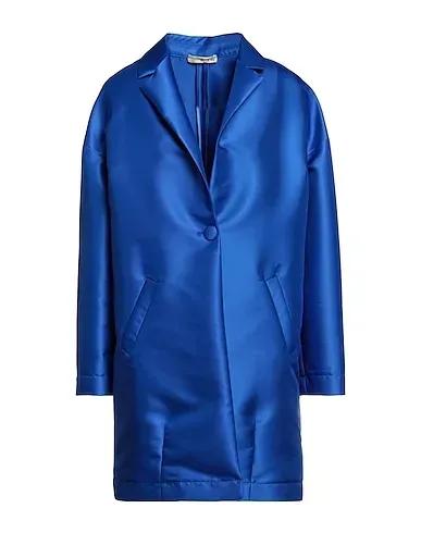 Bright blue Cotton twill Full-length jacket